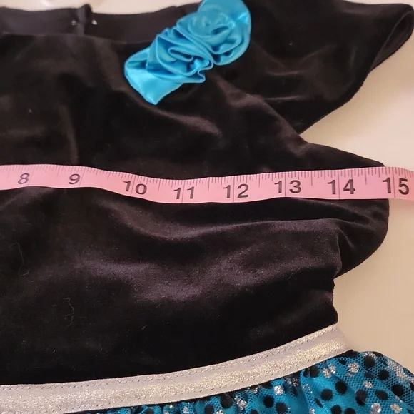 Jona Michelle Holiday Formal Dress Velvet Bodice Button Back Teal Blue 10 - Picture 14 of 17